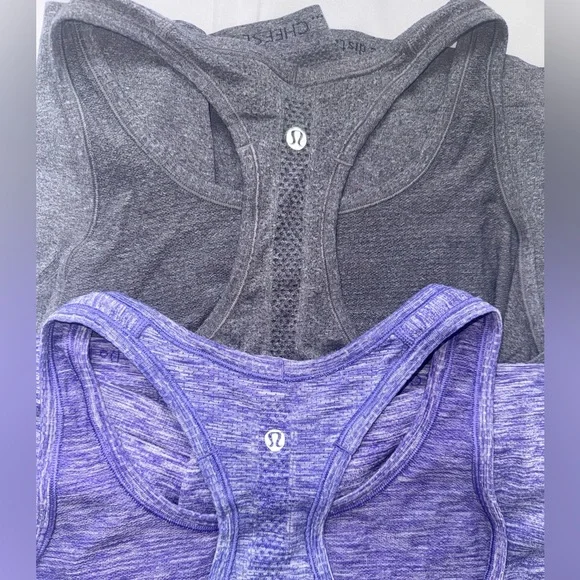 2 Lululemon Tank Tops Grey and purple size 8 - Picture 4 of 8